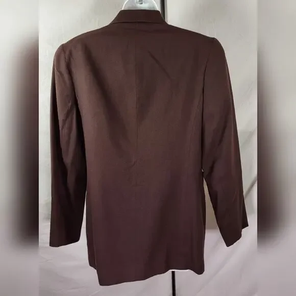 Vintage Talbots Brown 100% Wool Blazer and Short Skirt Suit Set – Size 8 - Picture 4 of 14